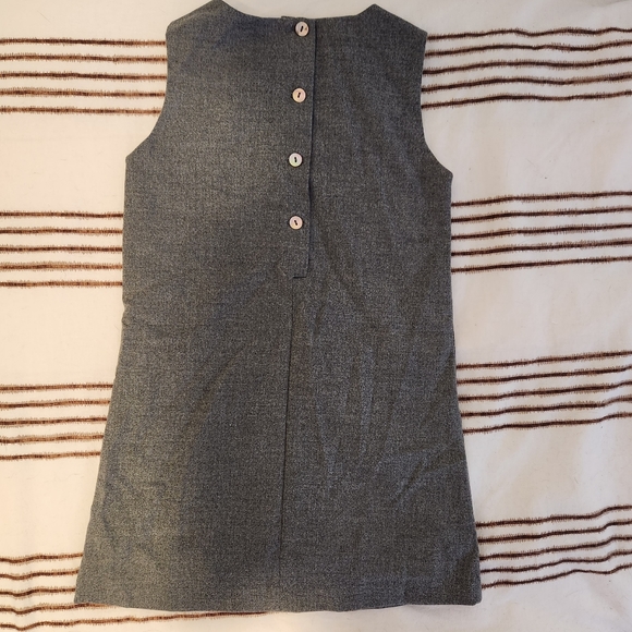 Papo d'Anjo Grey Flannel Fitted Dress NWT - Picture 2 of 8
